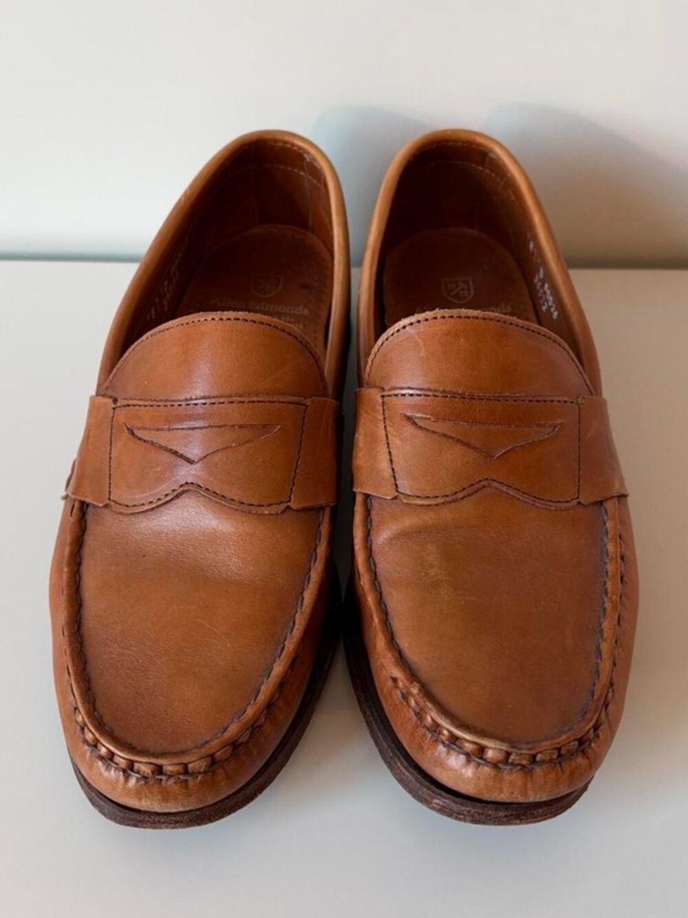 Allen Edmonds Men's Tan Cavanaugh Leather Loafers - Size 8D